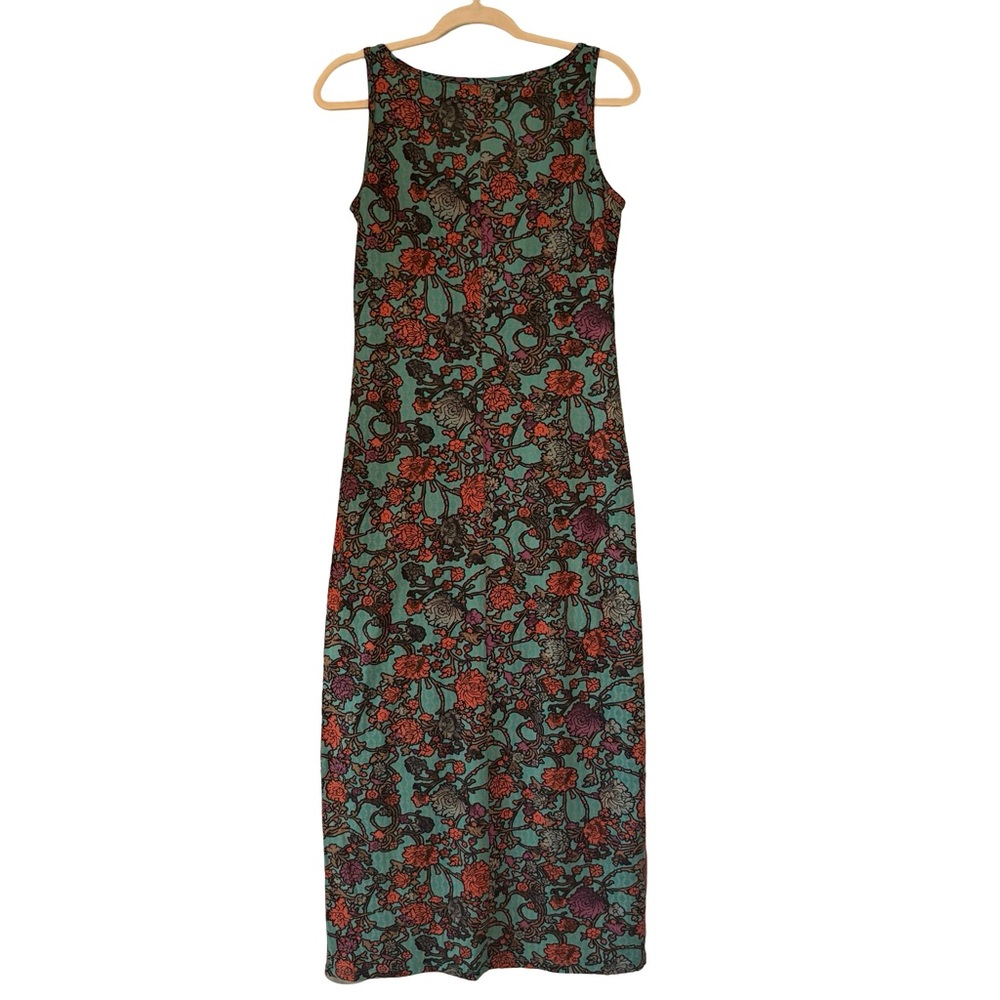 Peruvian Connection Art Nouveau Pima Cotton Tank Maxi Dress, Sz S - Picture 2 of 13